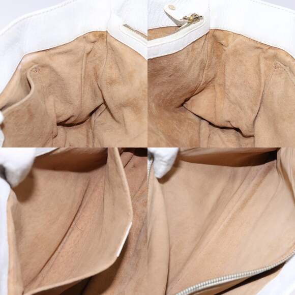 CELINE Boogie Hand Bag Leather White Gold - Picture 12 of 13